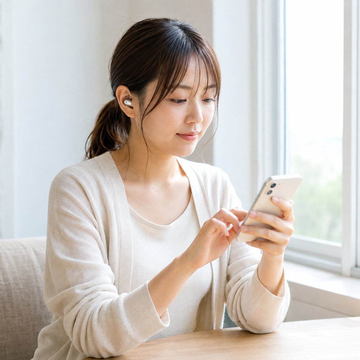 音声を聞きながら文字起こしをする様子